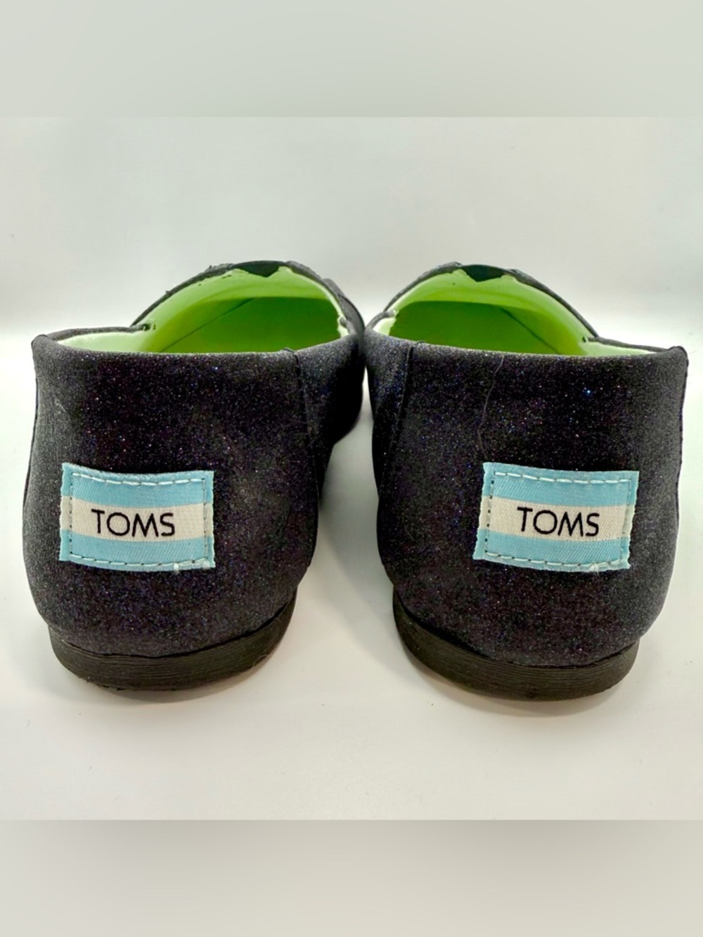 TOMS-Alpargata-Midnight Blue Sparkle Glitter Embroidered Fox-Size 8.5-In Box-EUC - Picture 8 of 16